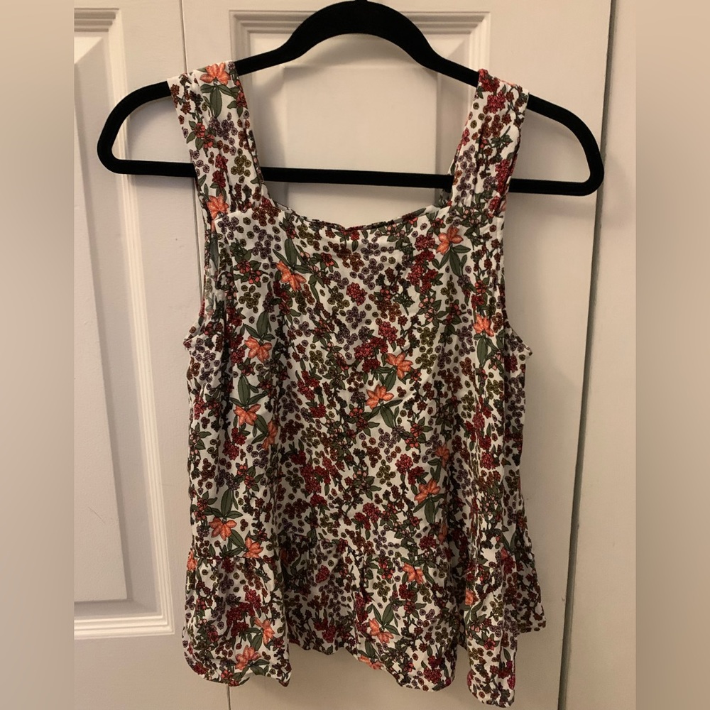 Loft Floral Peplum Top